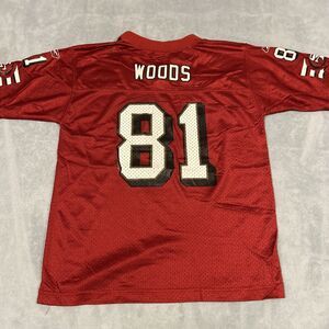NFL 49ers Jersey Woods 81 VTG Mens Large Youth Large Y2K Mesh Vintage
